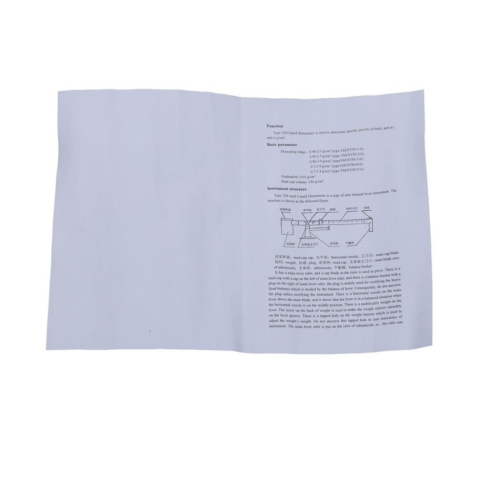 Mud Scale Liquid Mud Hydrometer Densimeter Hydrometer Mud Gravity Balance