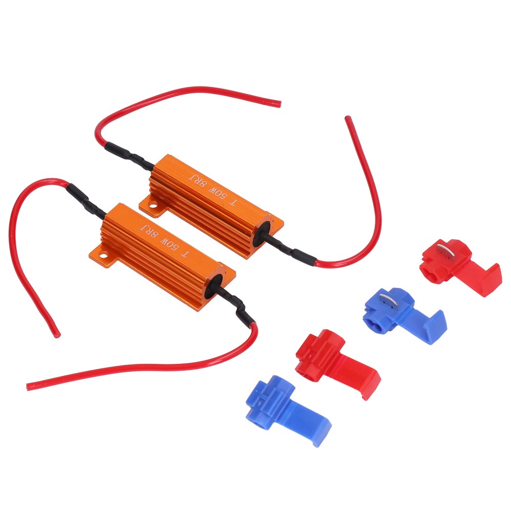 2 Sets Load Resistor 50W 8Ohm Error Accessory Kit For LED Light DRL