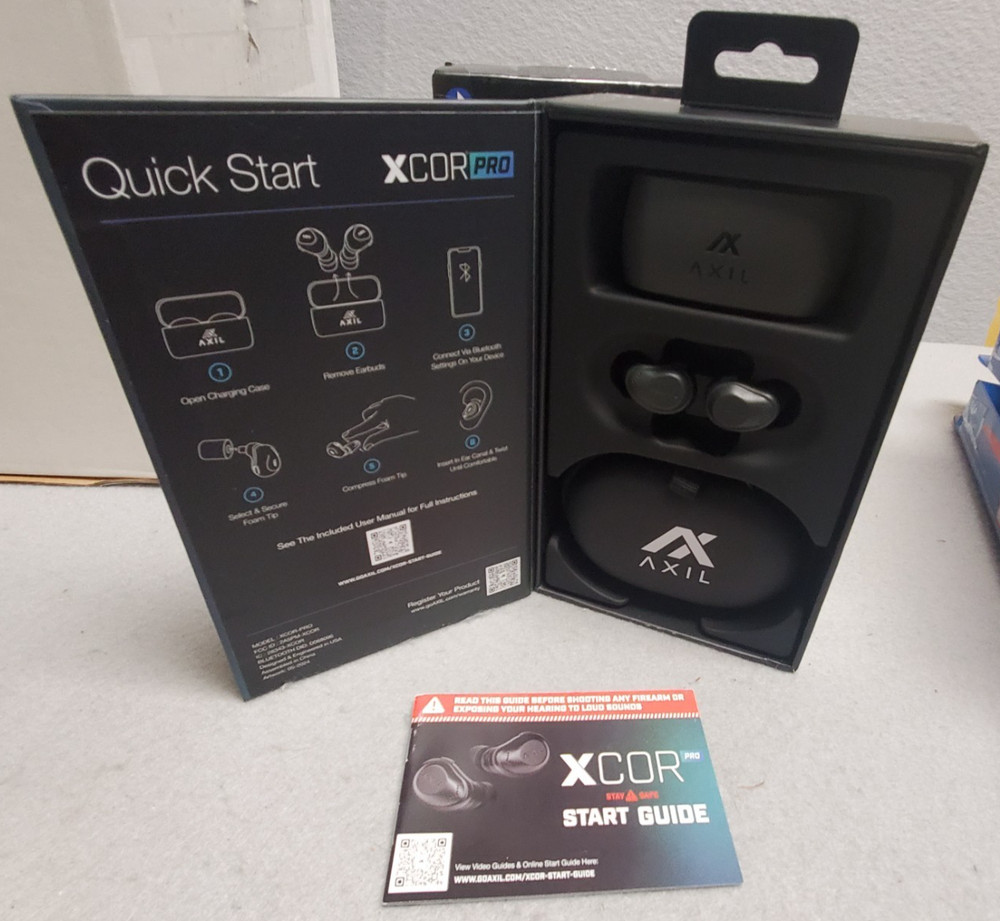 AXIL XCOR PRO Bluetooth Tactical Earbuds Includes Charging Case Black  XCOR-R