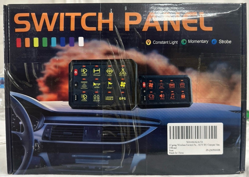 NOVSIGHT 12 Gang Switch Panel, Wireless High Power Multifunction 12v Switch. H3