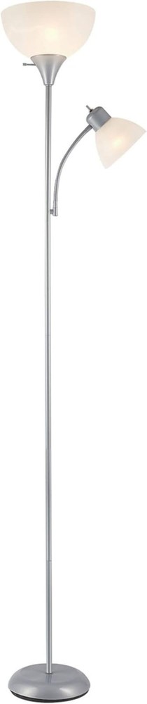 Modern 72" Black Floor Lamp, Dual Torchiere & Reading Light, Space-Saving