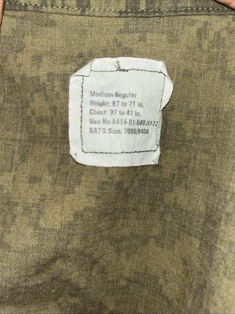 Green Dyed ACU Jacket Size Medium Reg