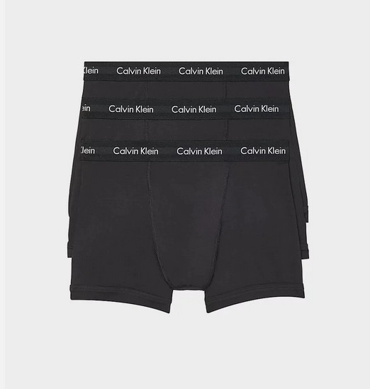 3 Three Pack Men's Calvin Klein Cotton Boxer Brief Black White Tri New In Box