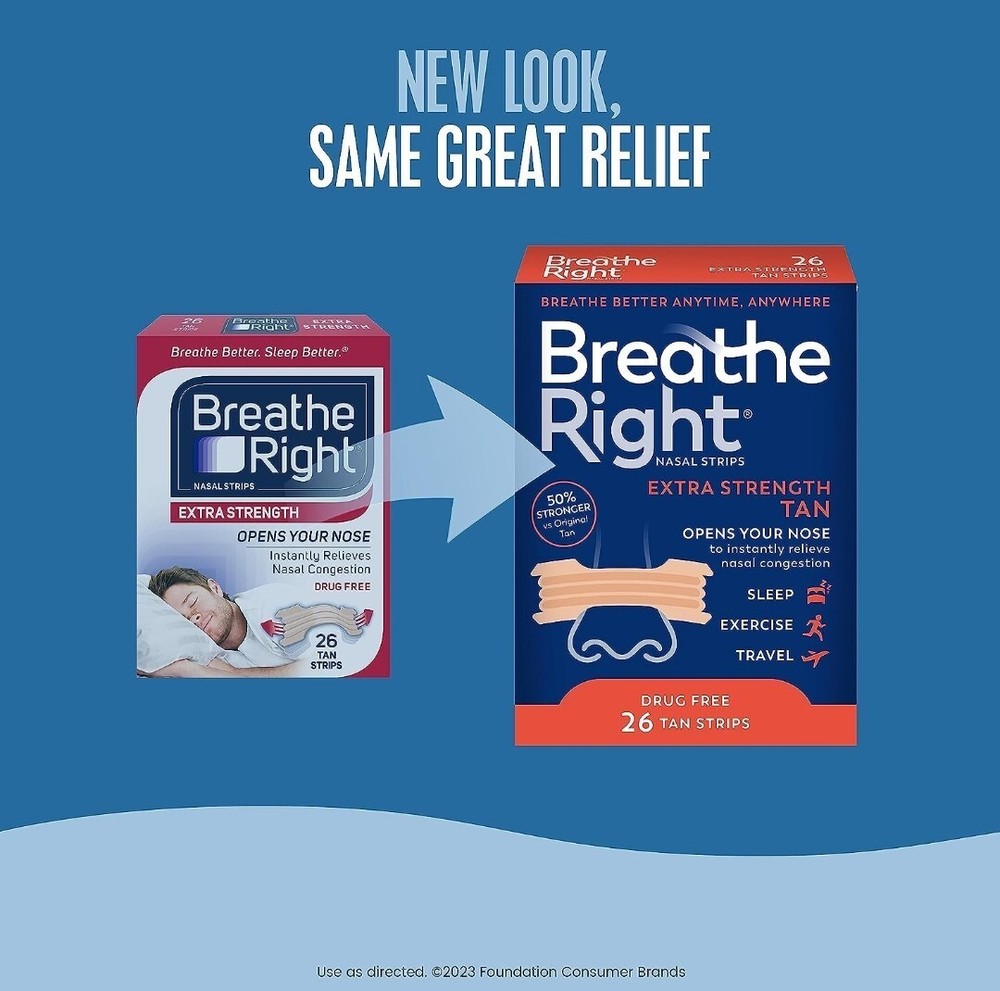 Breathe Right Extra Strength Tan Nasal Strips - 26 count