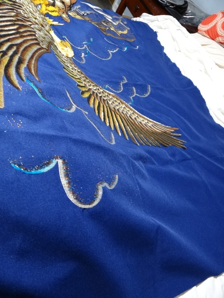 Unique Beautiful hand Embroidered Eagle 40"x 40" Art work