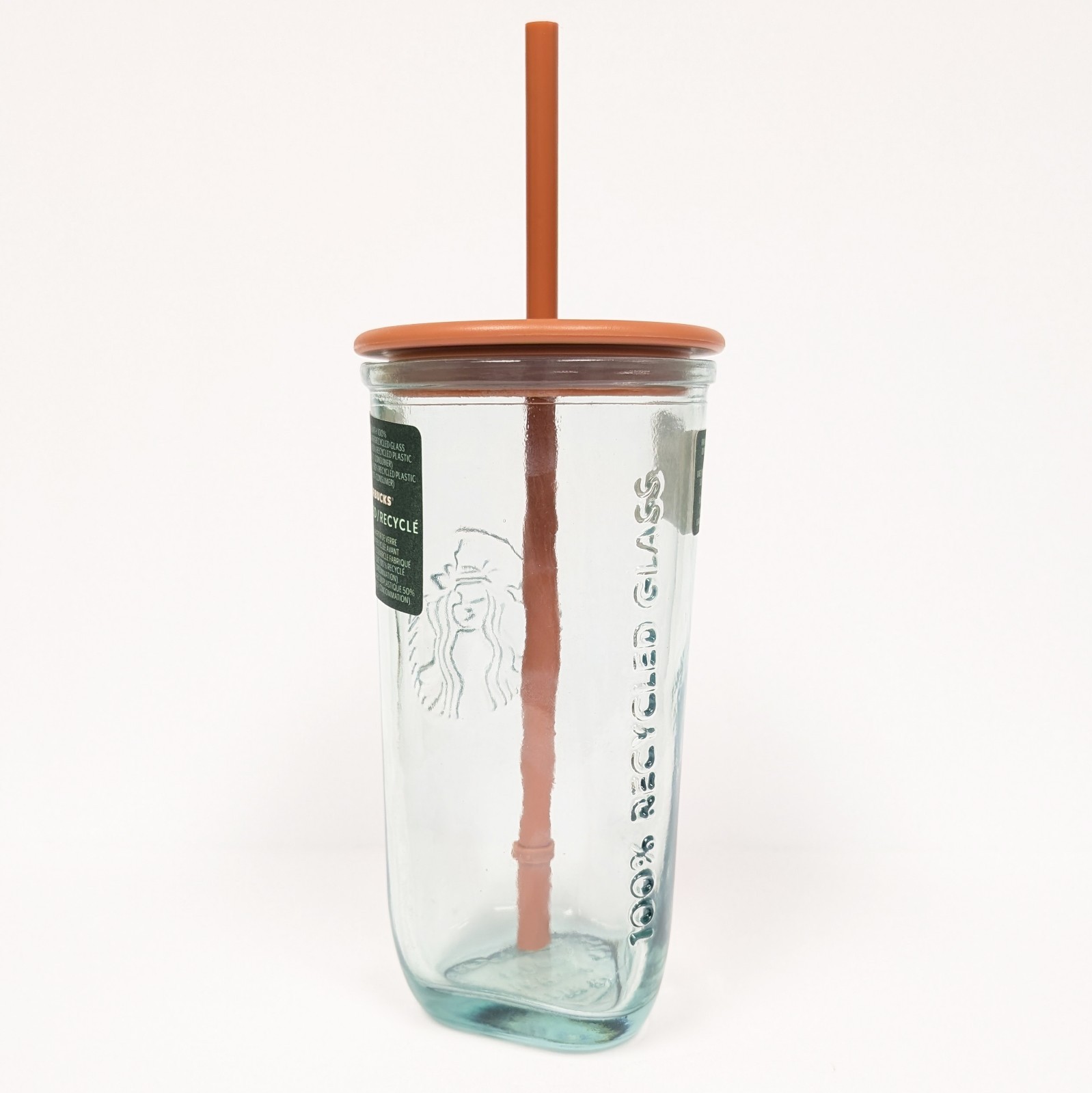 Starbucks Recycled Glass Triangle Bottom Cold Cup Tumbler, 16 oz, Grande Brown