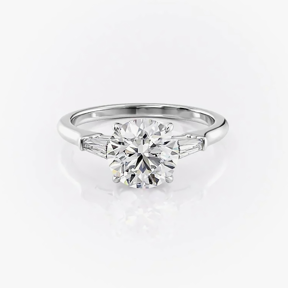 Semi Mount Round Cut Setting 0.40 Ct Diamond Solid 14k White Gold Wedding Ring