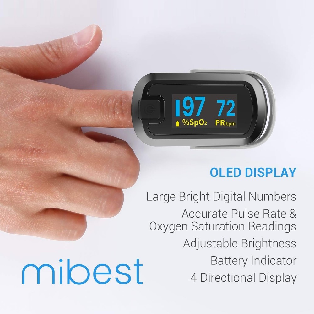 Versatile OLED Finger Pulse Oximeter with Adjustable Display for All Users