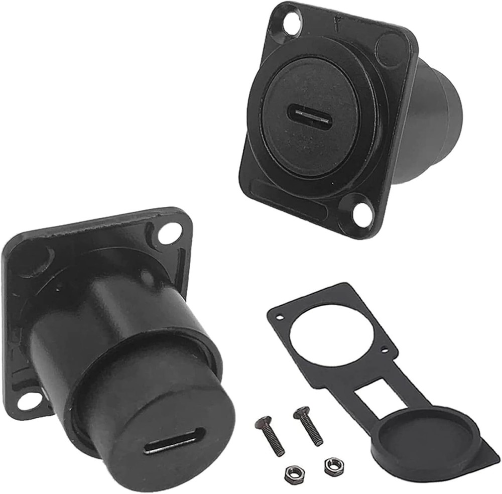 PENGLIN 2PCS USB 3.1 Type C Panel Mount Coupler, D-Type 2PCS(D-TYPE), black