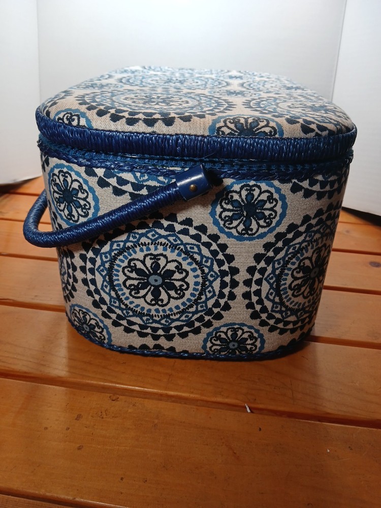 Sewing Box Organizer With Plastic Insert Mandala Style Pattern