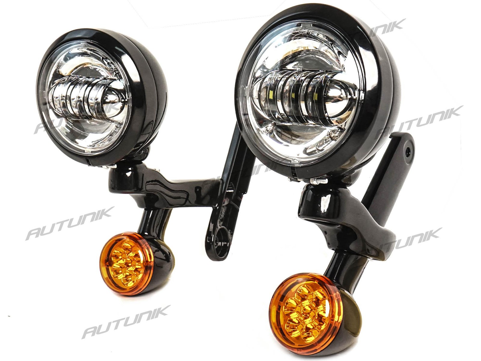 4.5" LED Fog Auxiliary Lamps for Harley Road King Street Glide Special 94-24
