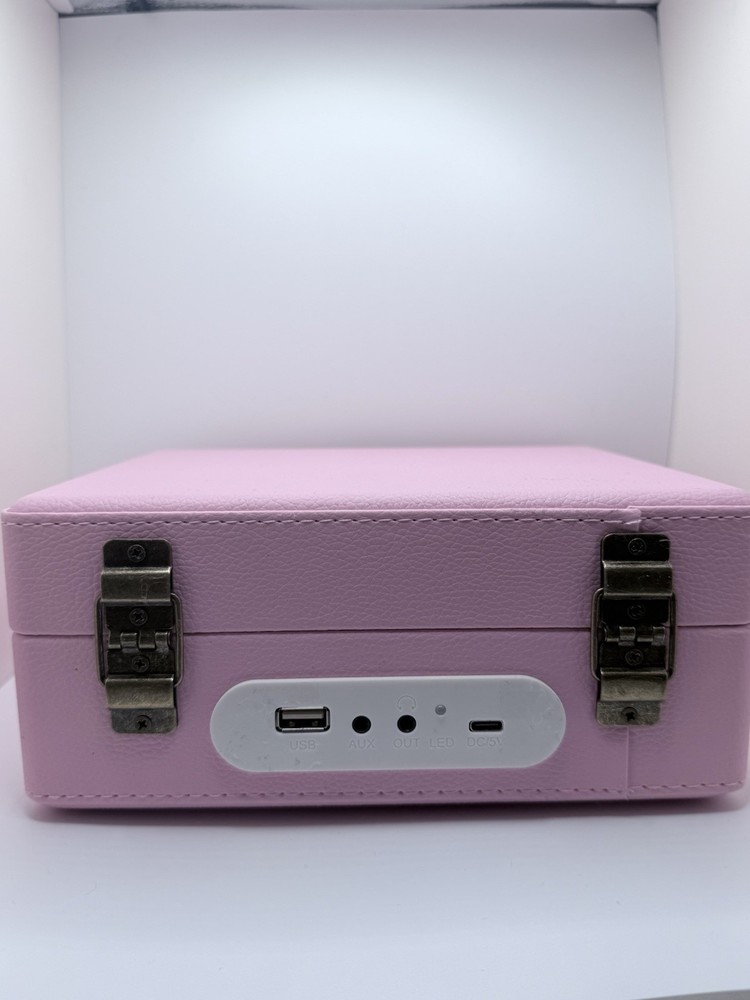 CD Player Portable Bluetooth, Pink Retro CD Player Leather