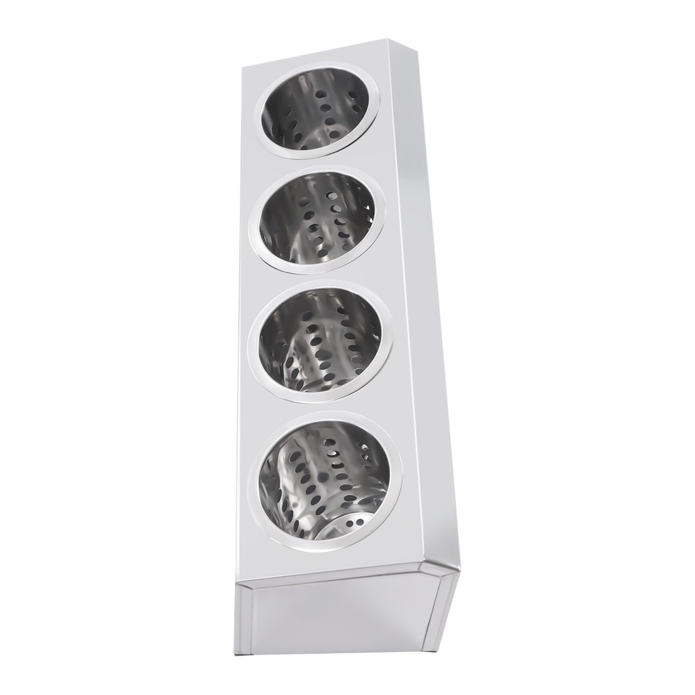 Removable 4 Storage Hole Metal Flatware Holder Flatware Organizer Large Capacity