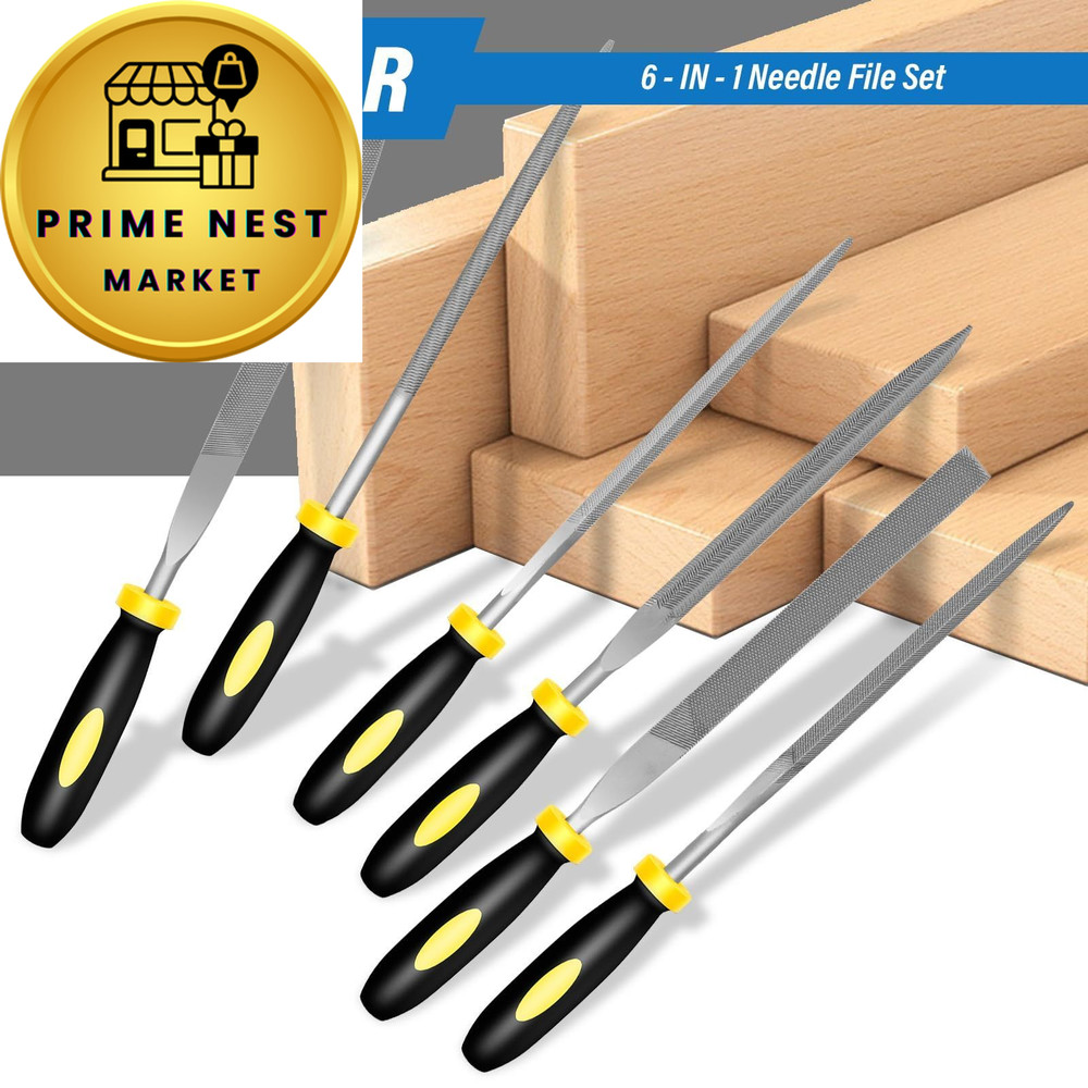 IEGREMAR 6pcs Metal Needle File Set, Mini Hand Sets, Black