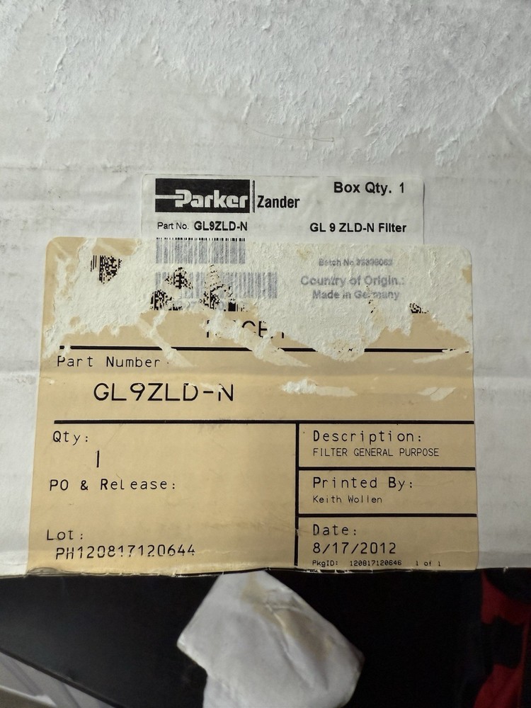 Parker Zander GL 9 ZLD Inline Filter