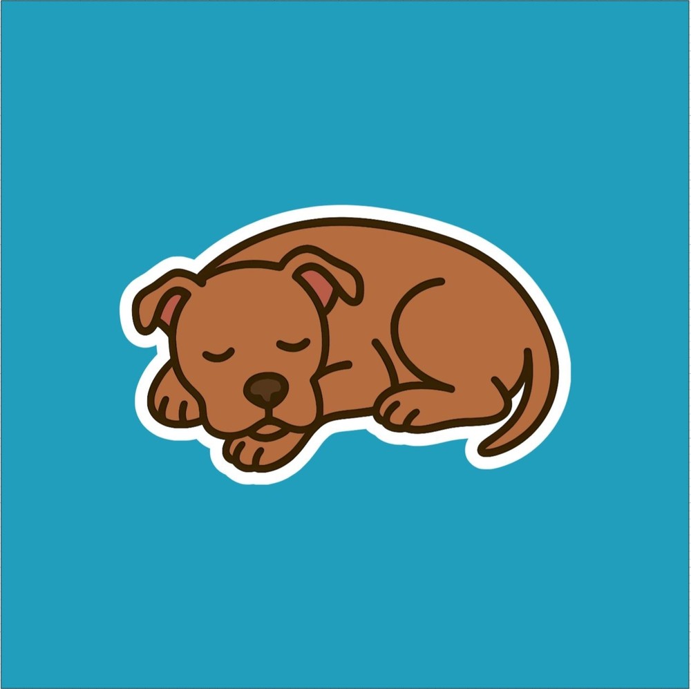 Pit Bull Sleeping Sticker