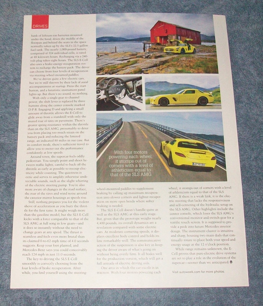 2010 Mercedes-Benz SLS E-Cell Info Article "Powerful Prototype"