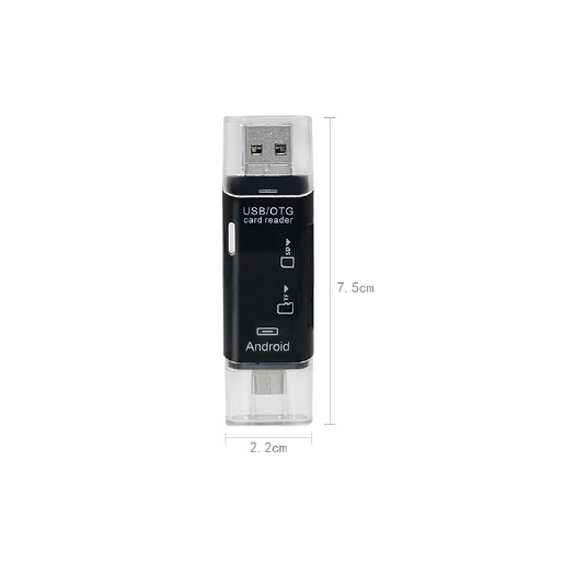 Portable Travel Memory Card Reader USB/Type-C/Micro-USB 3 in 1 SD/TF Card Reader