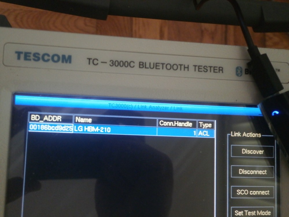Tescom TC-3000C Bluetooth Analyzer Generator opt 30 Protocol LMP HCI SDP L2CAP