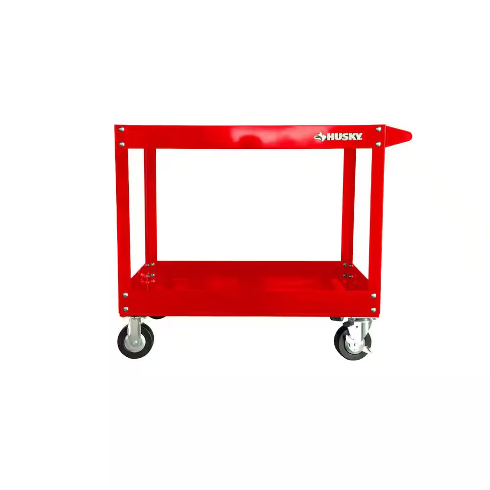 36 In. 2 Tier Cart, Gloss Red