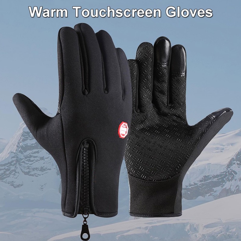 Winter Gloves, Thermal Touch Screen Windproof Medium, Black