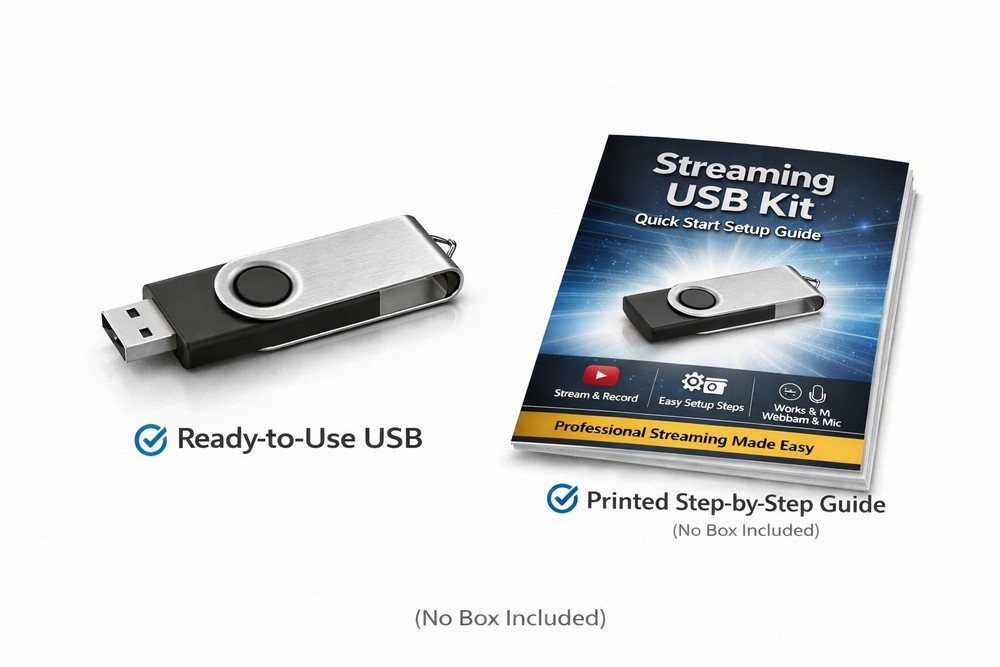 OBS Studio USB Streaming Kit w Setup Guide Recorder Broadcast Win Mac w/Guide