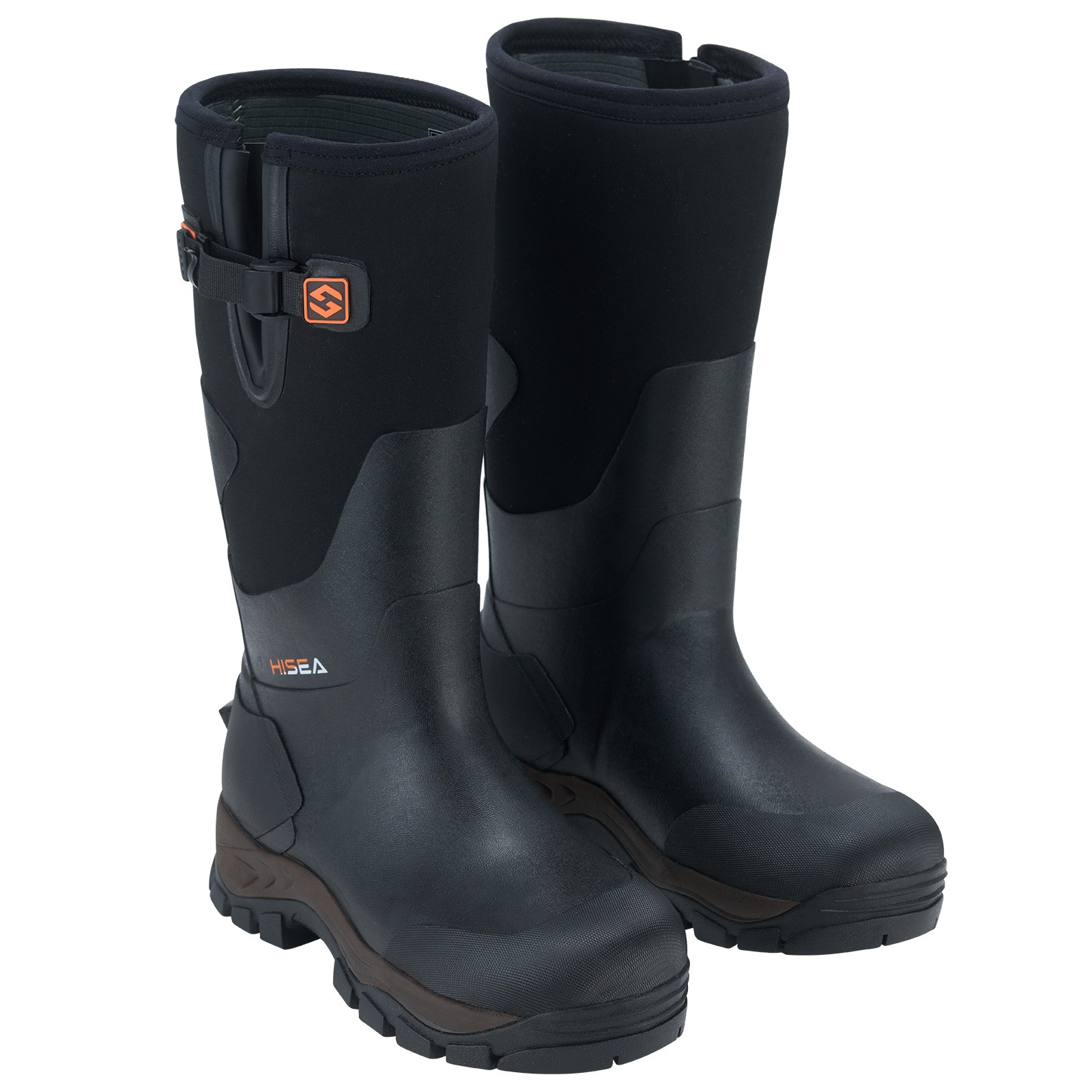 HISEA Men Hunting Boots w/Steel Shank Adjustable Calf Waterproof Work Rain Boots