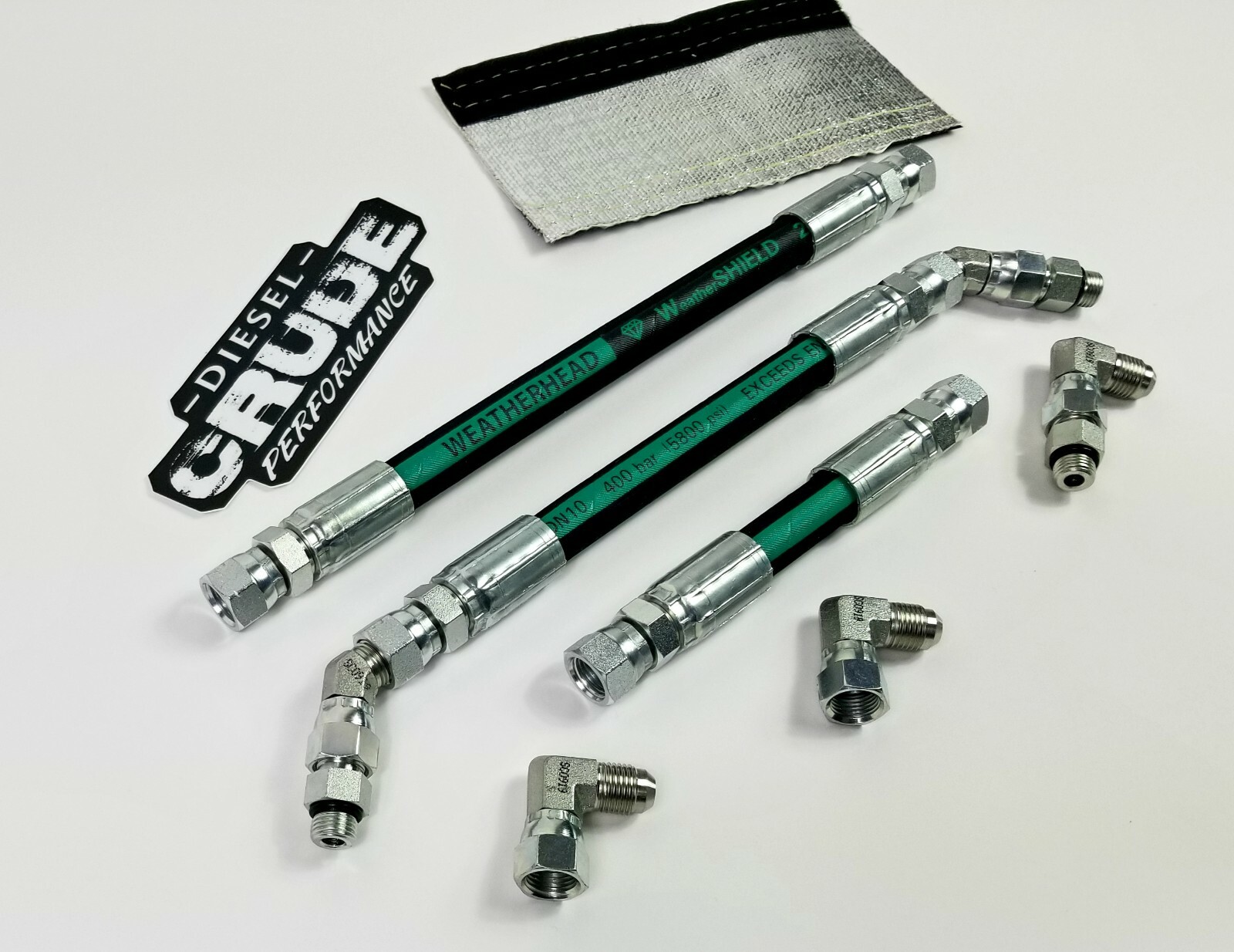 94-97 OBS Ford 7.3L Powerstroke Replacement HPOP Oil Hoses Set With Crossover