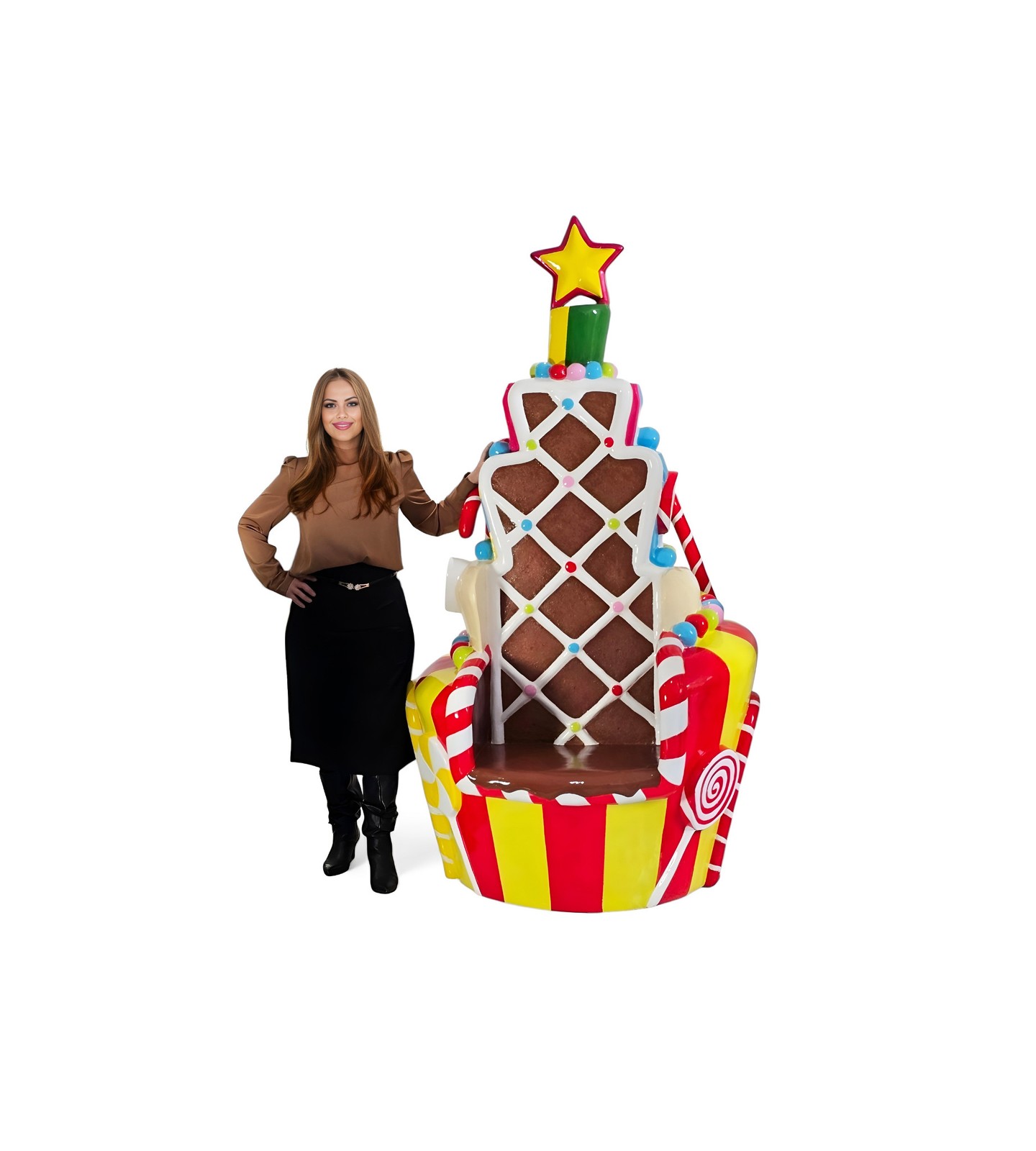 Cupcake Candy Throne Statue 7FT Large Indoor & Outdoor Durable