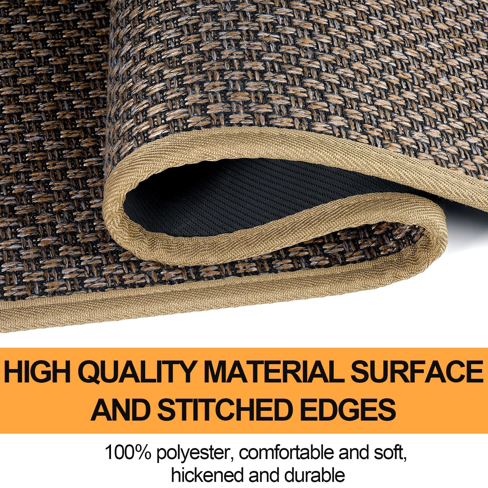 SUMLANS Kitchen Mat Set of 2 PCS, 17.3"x47"+17.3"x30" (Set 2), Brown