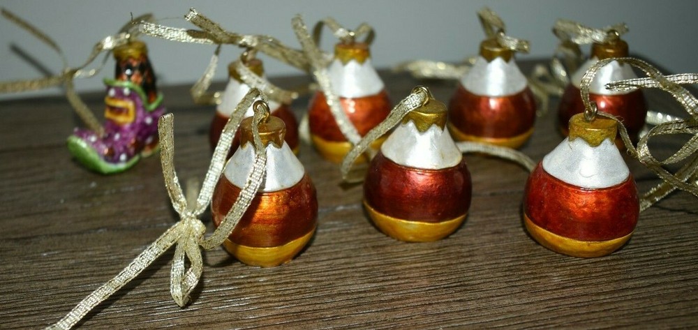 Halloween candy corn Hallmark Ornaments 1 witch boot 8 total