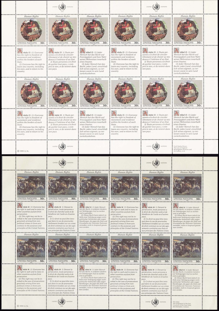 United Nations New York Scott 599-600 Mint never hinged.