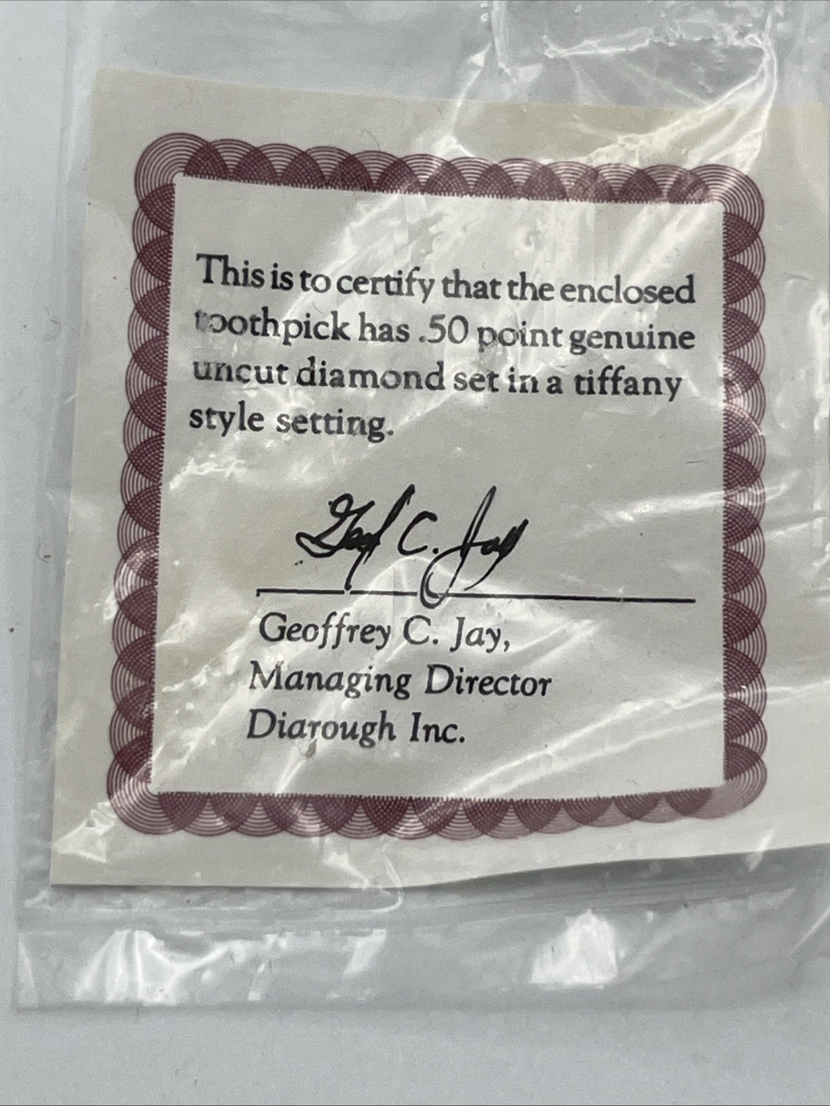 Uncut Diamond Topped Toothpick Premium Novelty Diarough Blue