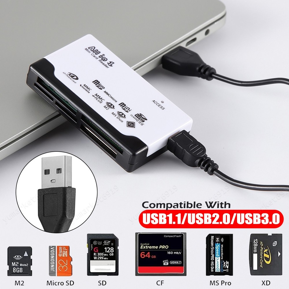 Card Reader USB 2.0 Type C Micro SD TF CF Smart Memory Adapter Laptop Computer