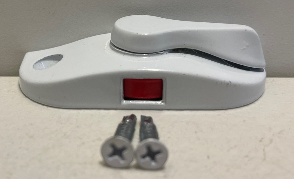 White Sash Lock Double Hung Window Latch Model 2A Red Indicator Replacement