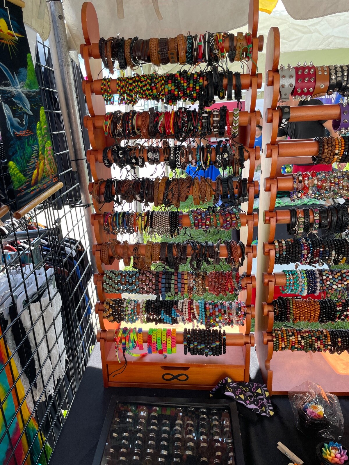 Giant 10 Tier Light Wood Bracelet & Bangles Display Stand Holder +Free Shipping