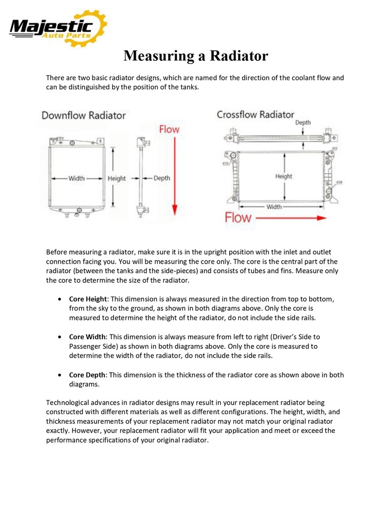 Radiator for Chrysler, Dodge, Mitsubishi-Cirrus, Eclipse, Sebring