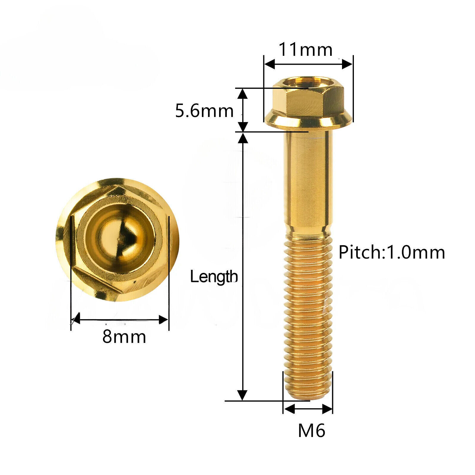 Titanium Bolt M6 Flange Hex Screw 10 15 20 25 30 35 40 45 50 55 60 70 80 90 100