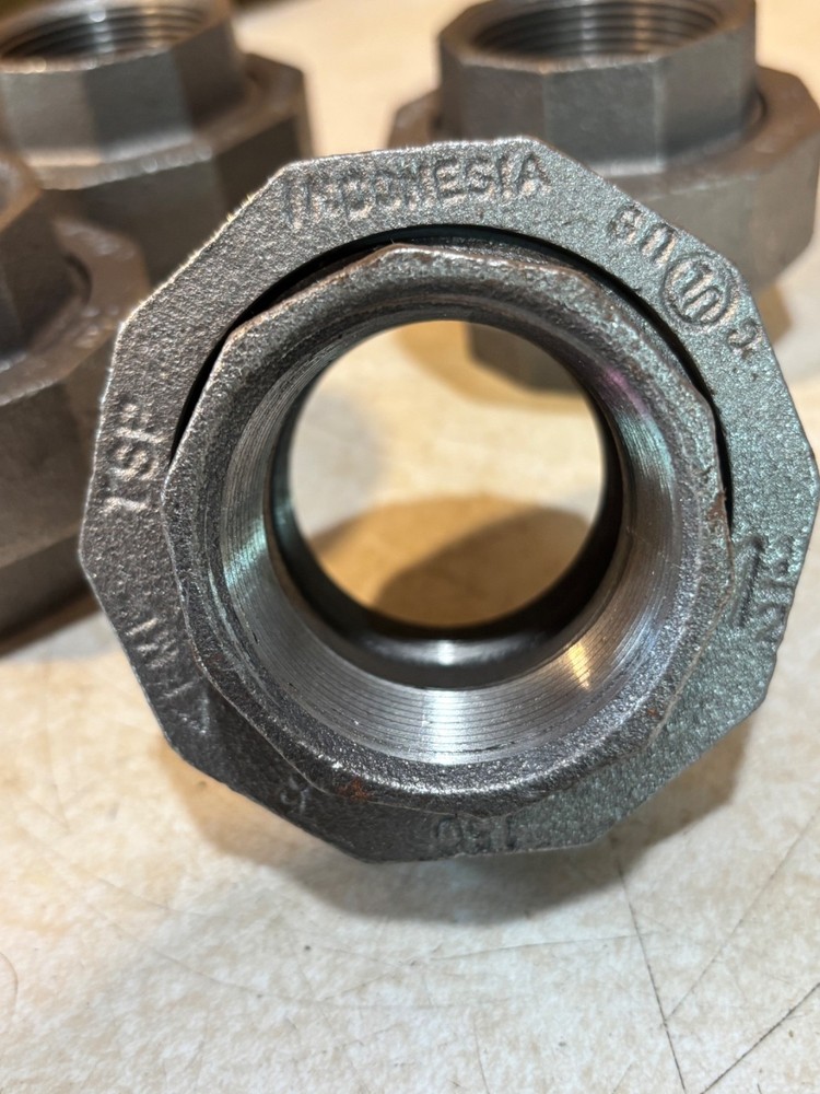 4 NEW TSP 1-1/2" Union Coupling Fitting Class 150 Galvanized Silver (P2)