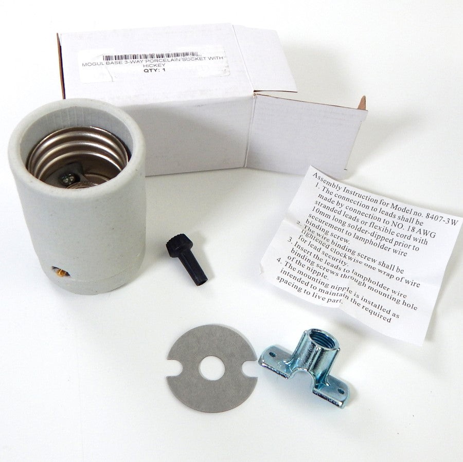 Mogul Base 3-Way Porcelain Socket