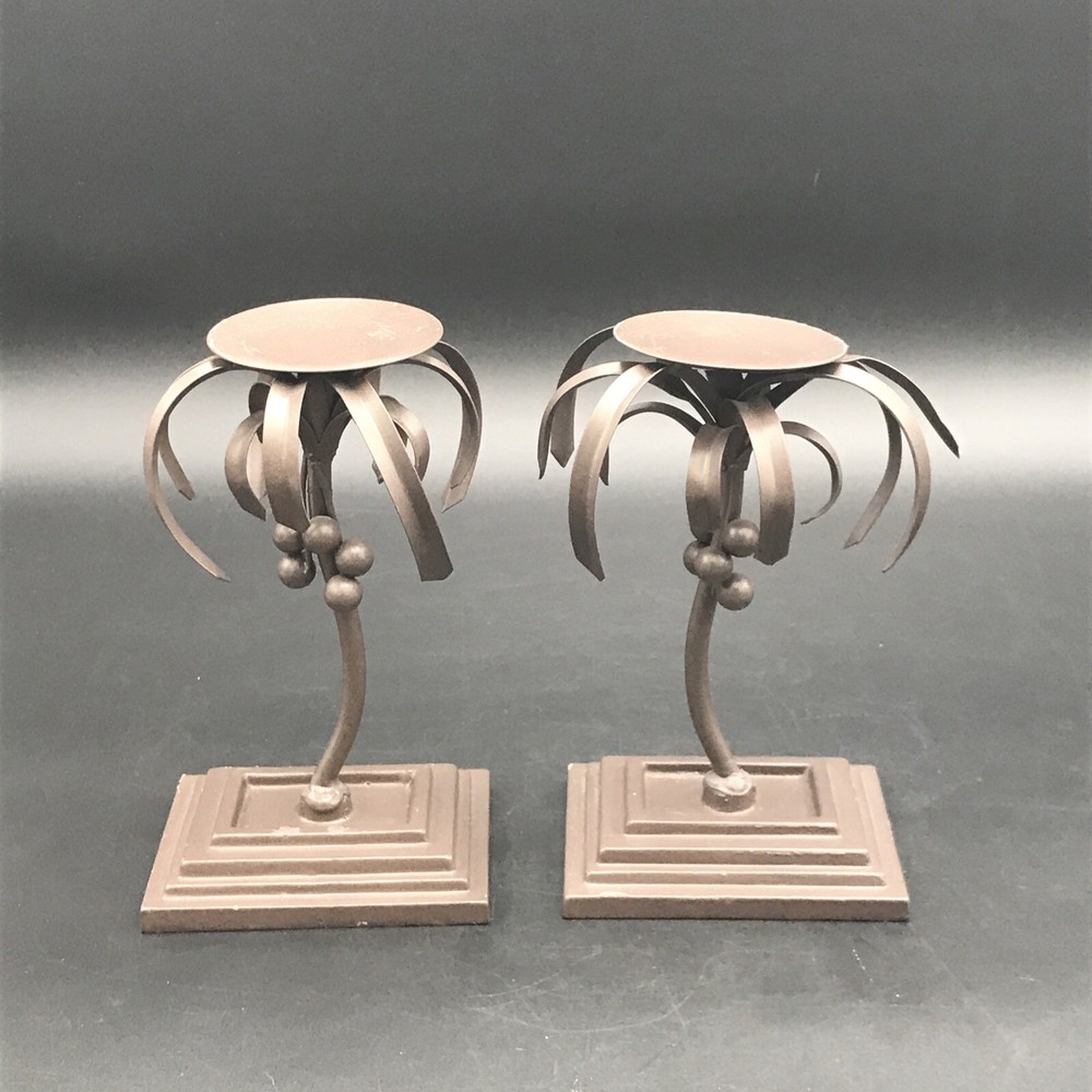 Elements Palm Tree Tiki Candle Holders