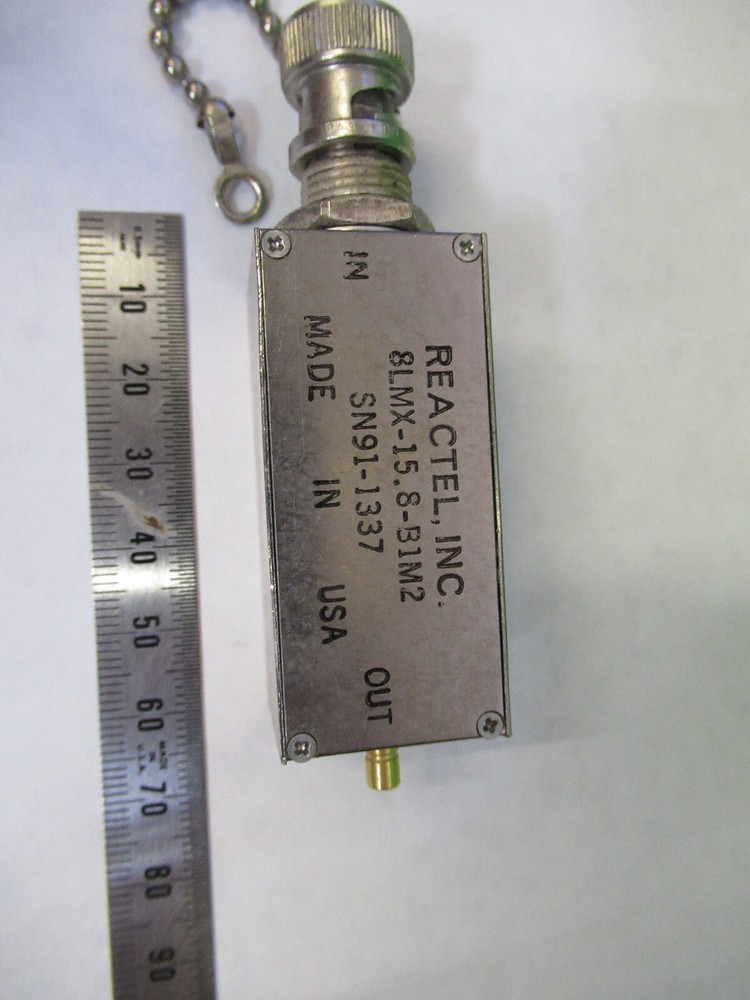 REACTEL RF MICROWAVE FILTER 8LMX-15.8-M1M2 FREQUENCY CONTRO AS PICTURED S1-B-01