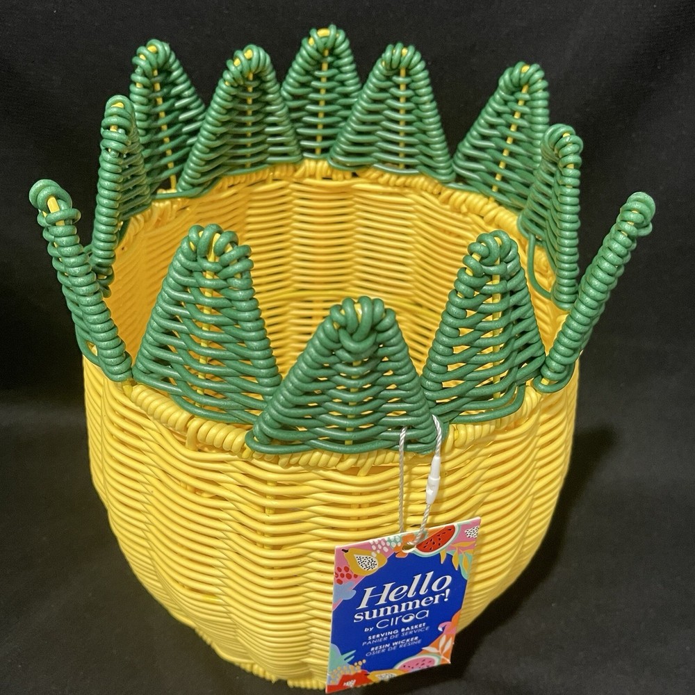Ciroa Hello Summer Pineapple Resin Wicker Basket
