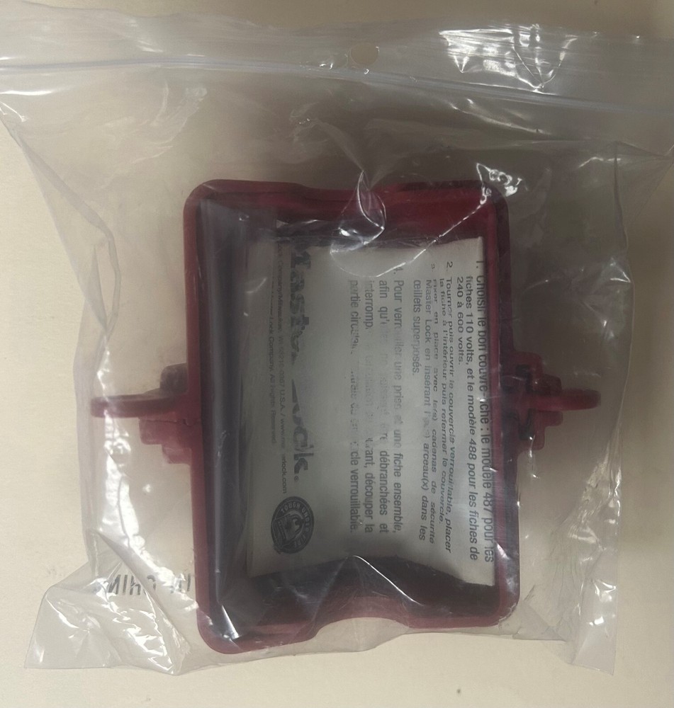 Master Lock #487 "Danger Do Not Remove" Red Shackle