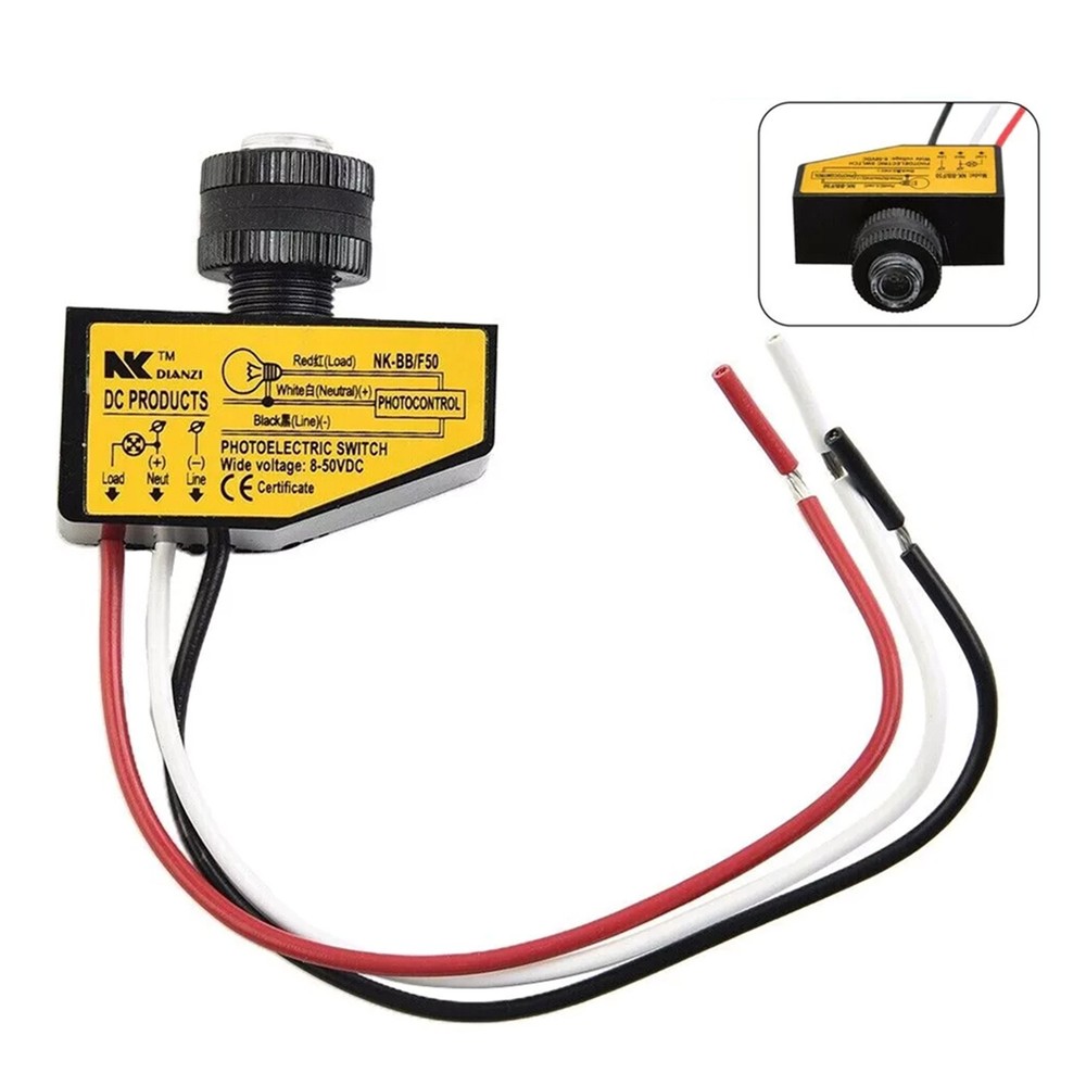 Automatic Light Sensor Control Switch DC8-50V Photocell Light Switch Accessory
