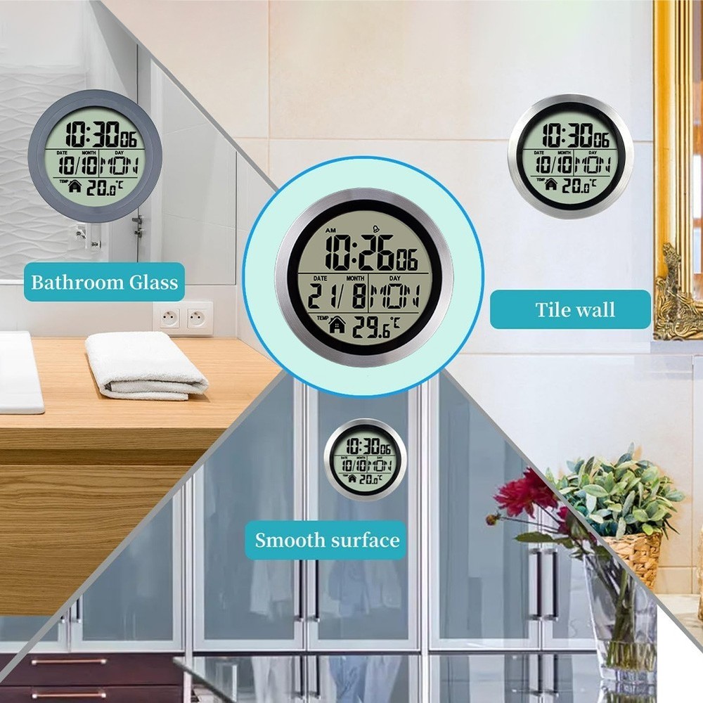 Electronic Wall Clock with Multifunctional Display of Time Temperature Date