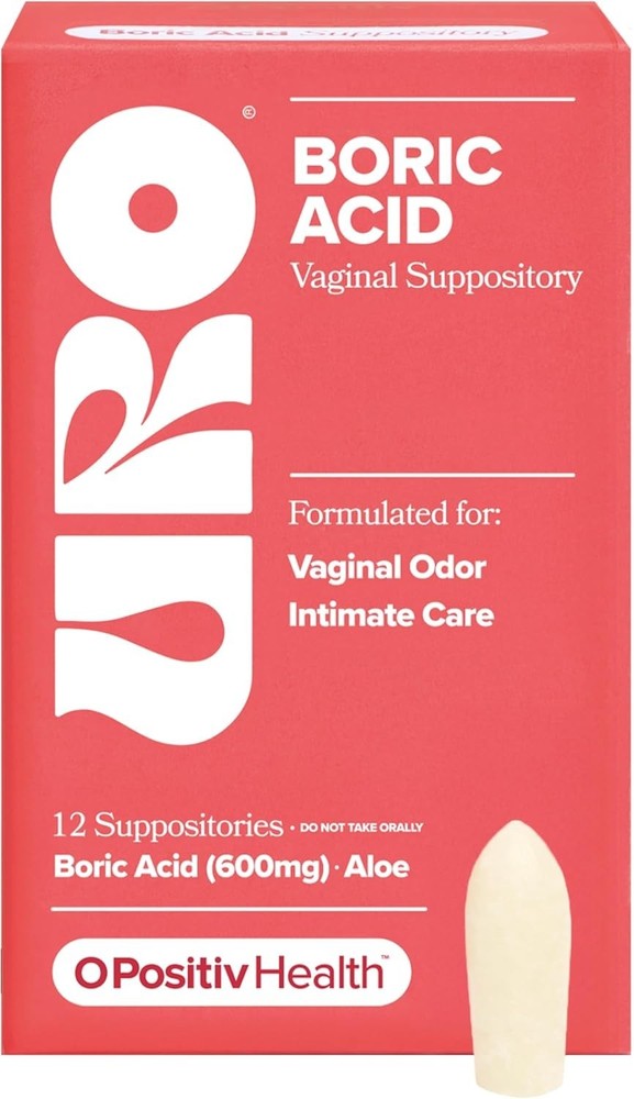 Boric Acid Vaginal Suppositories 600mg 12 Count Intimate Odor Support