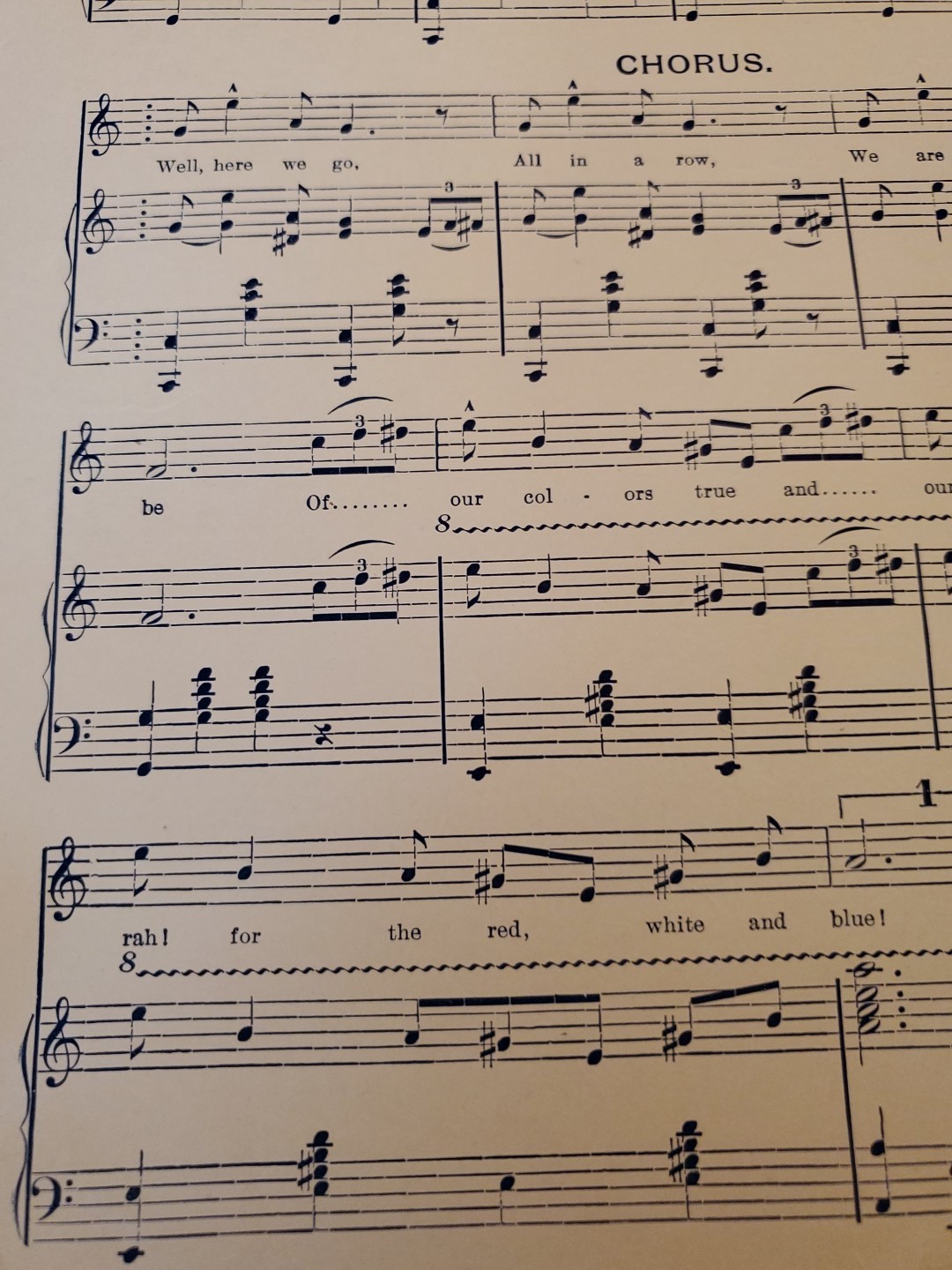 1917 Our Colors True Sheet Music Patriotic Pittsburgh Pennsylvania