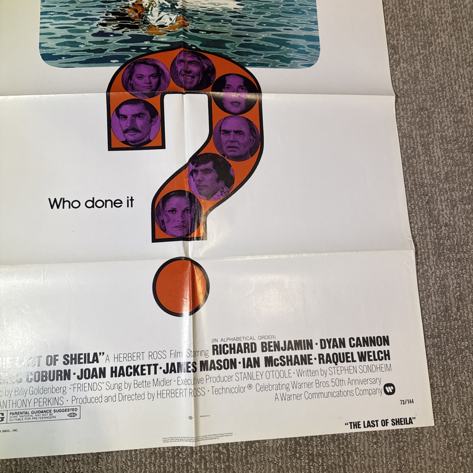 The Last Of Sheila Original 1973 27" X 41" J. Coburn D. Cannon Vintage 1 Sheet