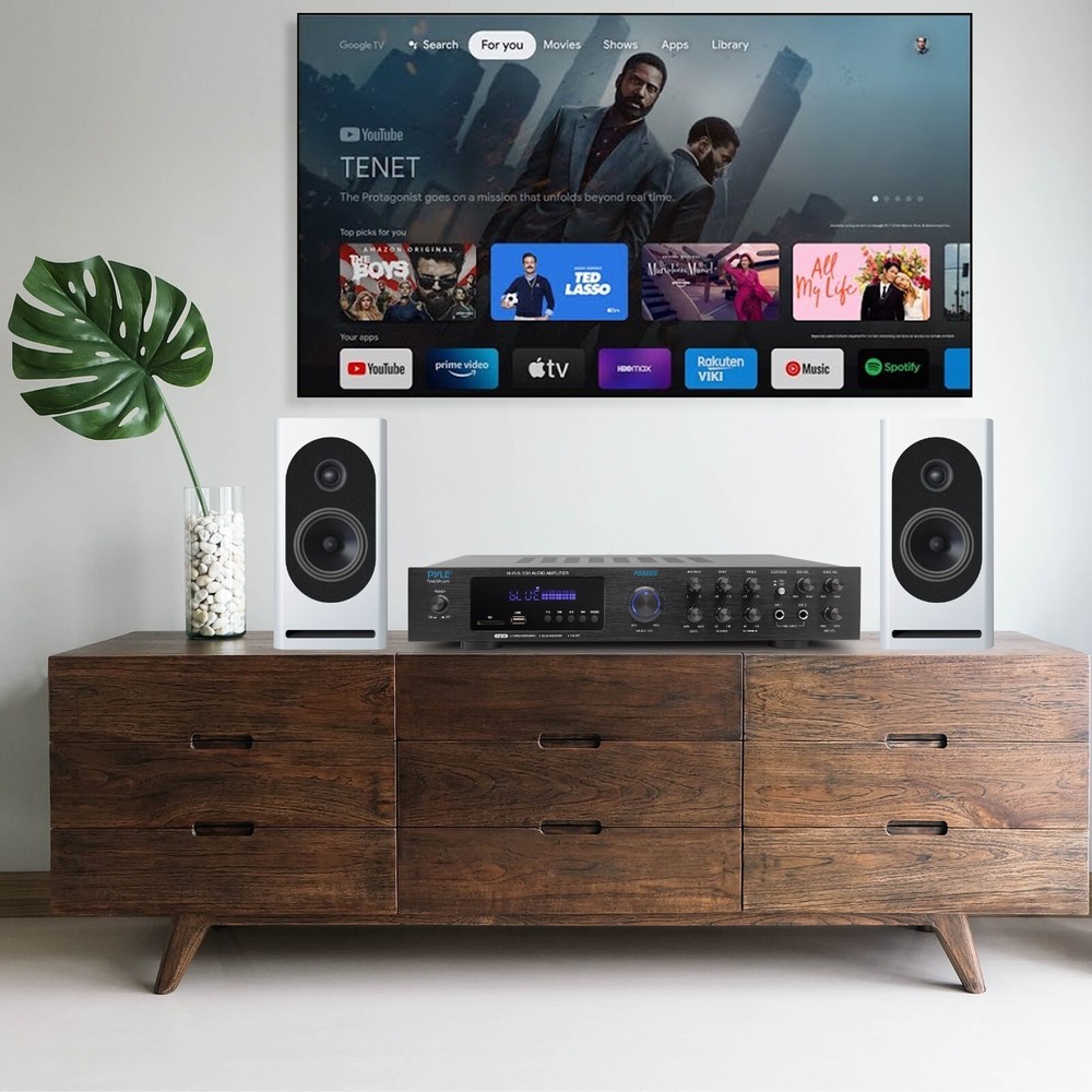 Pyle 5 Channel Audio Amplifier Built-in Bluetooth Wireless Audio Streaming